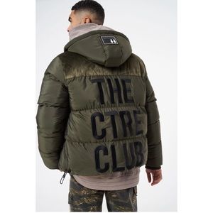 Couture Club SLOGAN PUFFER WITH HOOD